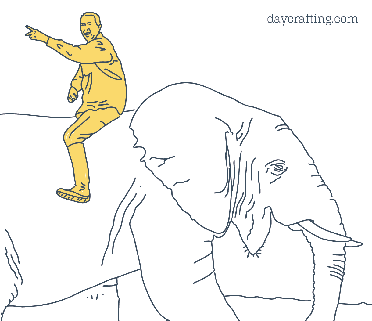 An illustration of a rider on an elephant – an analogy for how the mind is conflicted